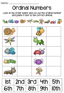 Ordinal Numbers Worksheet for Elementary School