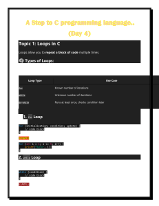 C Programming Loops & Arithmetic Operators Tutorial