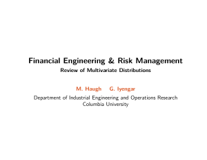 Multivariate Distributions & Martingales in Financial Engineering