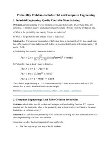 Probability Problems: Industrial & Computer Engineering