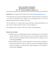 Money and Banking Assignment: Deposit Creation & Money Supply