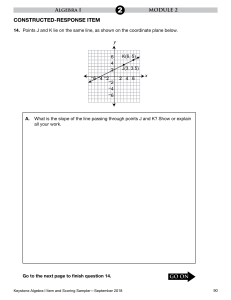 Algebra I: Slope and Equation of a Line Problem