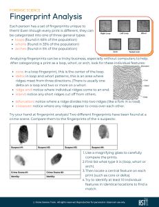 Fingerprint Analysis Worksheet: Forensic Science Activity