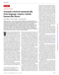 Language Corpora & Semantic Bias: A Cognitive Science Study