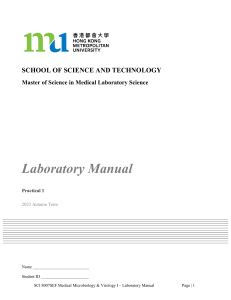 Medical Microbiology & Virology Lab Manual - Streaking & Isolation
