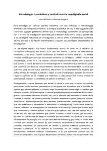 Investigaci&oacute;n Cuantitativa vs. Cualitativa en Ciencias Sociales