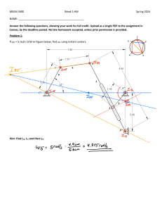 MEEM 3400 Week 5 HW: Kinematics & Linkage Design