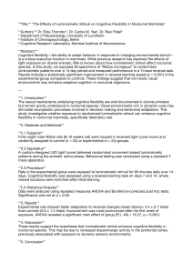 Luminokinetic Stimuli & Cognitive Flexibility in Rats
