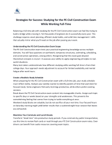 PE Civil Construction Exam Study Guide for Full-Time Workers