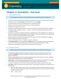 Periodicity Fast Facts: Periodic Table & Trends