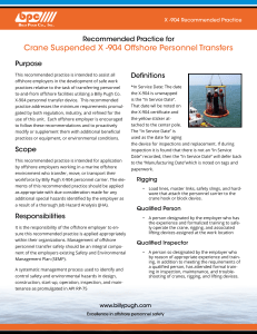 Offshore Personnel Transfer Safety: X-904 Recommended Practice