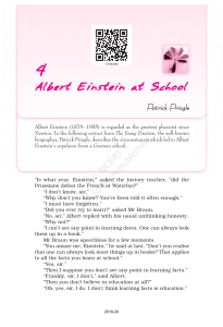 Albert Einstein at School: Textbook Extract