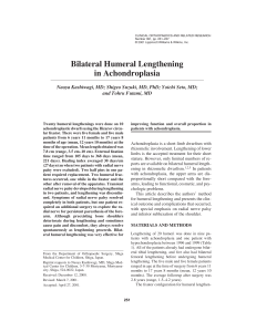 Humeral Lengthening in Achondroplasia: A Clinical Study