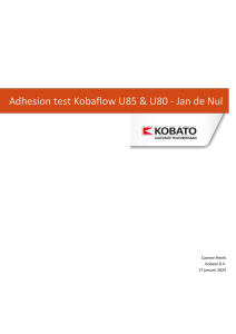 Kobaflow U85 & U80 Adhesion Test Report - Jan de Nul