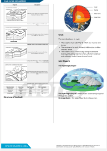 IGCSE Geography: Plate Tectonics & Hydrological Cycle