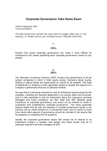 Corporate Governance Exam: Key Issues & Prevention