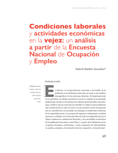 Condiciones Laborales y Actividades Econ&oacute;micas en la Vejez, M&eacute;xico