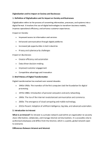 Digitalization, Intranet & Business Impact