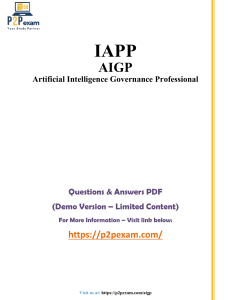 AIGP Exam Questions & Answers (Demo)