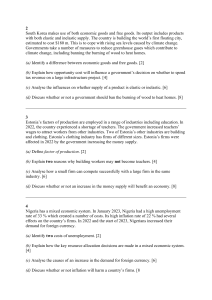 Economics Exam Paper: South Korea, Estonia, Nigeria, Finland