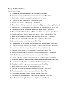 Biology Worksheet: Ecosystems, Genetics, and Conservation