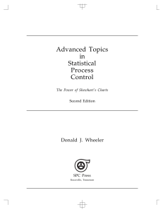 Advanced SPC: Shewhart's Charts, 2nd Ed. by Wheeler