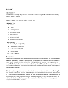 Water Alkalinity Titration Lab Report