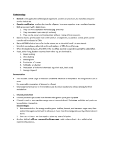 Biotechnology & Fermentation: Notes on Processes & Applications