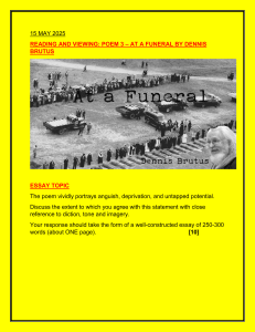 'At a Funeral' Poem Analysis: Exam Paper