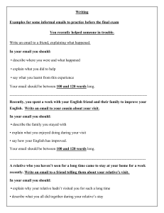 Informal Email Writing Examples for Practice
